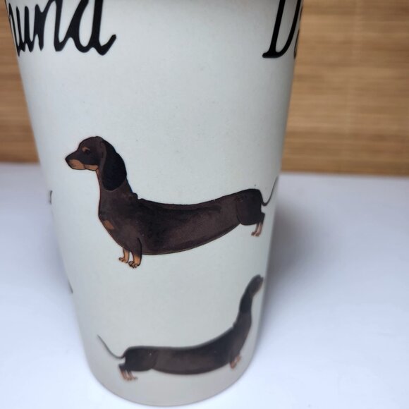 Milly Green Dachshund Tumbler with Lid and Silicone Sleeve British Design - Picture 4 of 6